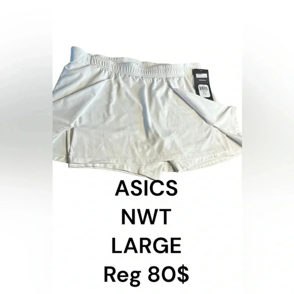 ASICS skort Y2K, retro, all White ,tennis style,activewear,sporty,feminine,NWT - Picture 1 of 16